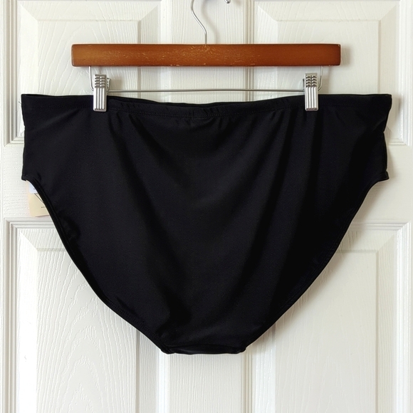 St. John's Bay Secretly Slender Tummy Control Bikini Swim Bottom Black 20W - Picture 10 of 11